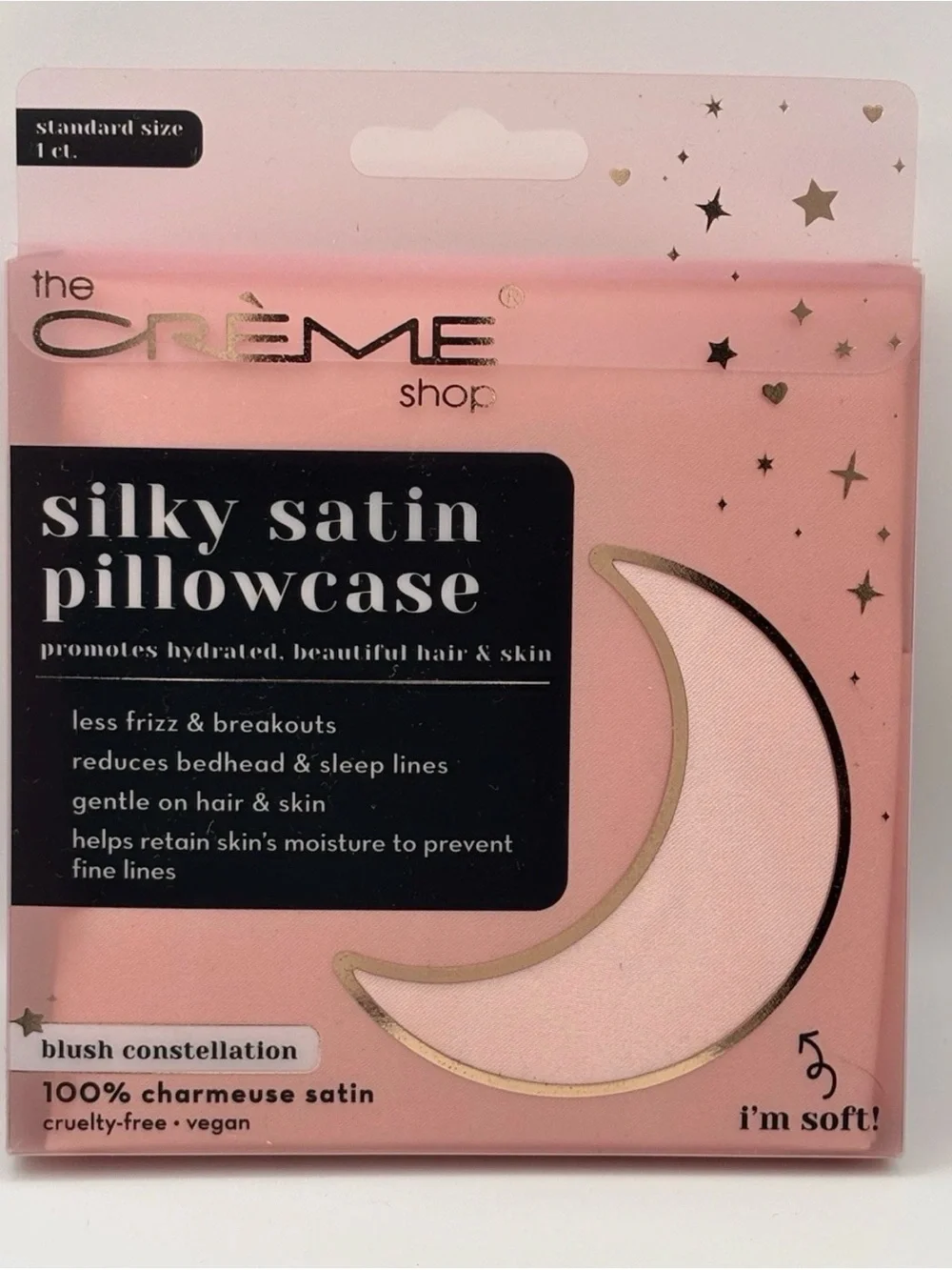 3 Pack Crème Shop Satin Pillowcase Blush Constellation Standard